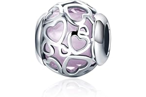 NINGAN 925 Sterling Silver Glamour Sparkling 5A Zirconia Lazurite Perles Convient pour Bracelet Femme Femme Cadeau