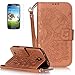 Produktbild Samsung I9190 Galaxy S4 mini(2012) Neu Design Hülle mit Panzerglas,ISENPENK Original Flip Bookstyle Cover Wasserdicht Shockproof Anti Slip Protection Stoßfest Leather Case mit Standfunktion,3D Rose Muster Pattern Wallet Case mit Intern Karte Schlitz,Anti-Sturz Stoßdämpfend Magnetic Closure Handygürtel Wallet Tasche Schutzhülle Leathertasche für Samsung I9190 Galaxy S4 mini(2012) 4.3Zoll-[Rose pattern,braun]+Panzerglas/Schutzfoile/Displayschutzfolie