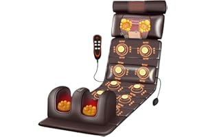 MENAYODA Mata do masażu z funkcją ciepła, mata do akupresury, mata do masażu całego ciała, regulowana poduszka lędźwiowa, poduszka do masażu łagodząca ból karku i pleców