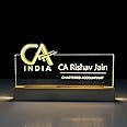 WOWOOD Customized LED Name Plate for Office Desk Table Name Sign Gift For CA Chartered Accountant Aspirants Student Motivational decor Size (10 x 6 inch) (For CA (Chartered Accountant)