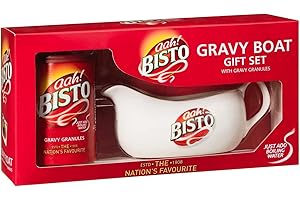 JJ REVEAL Bistto Gravy Boat Gift Set - 180g Gravy Granules, Just Add Boiling Water - Perfect for Roasts, Mashed Potatoes & Hearty Meals - Good Gift for Family Dinners & Special Occasions