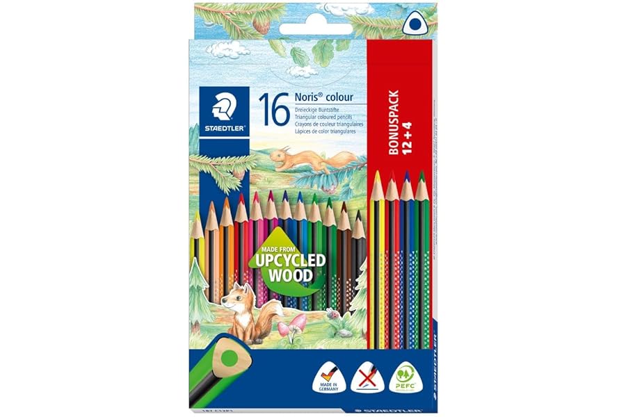STAEDTLER Noris colour 187 Buntstifte – 16er Set, Dreikant