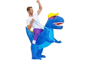 ALLC Inflatable Dinosaur Costume, Chicken Cow Flamingo Pig Costume Inflatable Animal Costume for Adult, Halloween Blow Up Ride On Costume Fancy Dress Cosplay Party