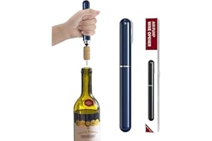 JOQINEER Ouvre-vin à pression d'air 2-en-1 avec coupe-papier Ouvre-bouteille de vin Ouvre-bouteille à pompe à air facile à ouvrir Tire-bouchon de voyage portable Tire-bouchon à vin à main