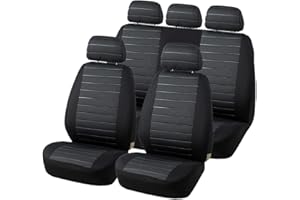 Aodelai Universal Car Seat Covers Full Set Cloth Auto Seat Covers Set for Most Sedans, Vans, SUVs, Trucks, Car Seat Protector Front and Rear Back Seat Covers kit,Gray