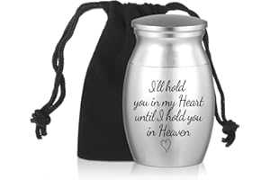 UINNOSSVC Kleine Einäscherung Urne, Mini-Edelstahl-Urnen für Asche, Andenken Urne Mensch, Hund, Kleine Beerdigungsurnen für Haustier oder Menschliche Asche