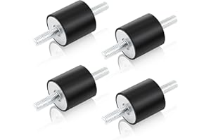 COZERI Silentblock M8,Gummipuffer M8, 4pcs Schwingungsdämpfer 30x30 mit M8x23 Gewinde, Naturgummi Verzinkter Stahl Antivibrationspuffer für Luftkompressoren Pumpen Motoren Industriemaschinen
