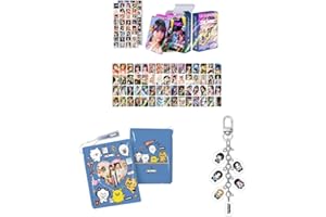 SCISSH K-pop zestaw 60 szt. fotokartek, pocztówek, 64 szt. naklejek, uchwyt do segregatora, książka, brelok do kluczy (LE SSERAFIM)