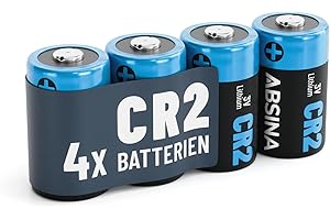 ABSINA 4X CR2 3V Lithium Batterie für Kamera, Fotoapparat & vieles mehr - CR2 Batterie auslaufsicher & mit Langer Haltbarkeit - Batterien CR 2 mit 800mAh