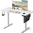 VASAGLE Electric Standing Desk, Height Adjustable Desk, 60 x 120 x (72-120) cm, 4 Memory Heights, Storage Pocket, for Home Office, Study, Cloud White LSD132W02