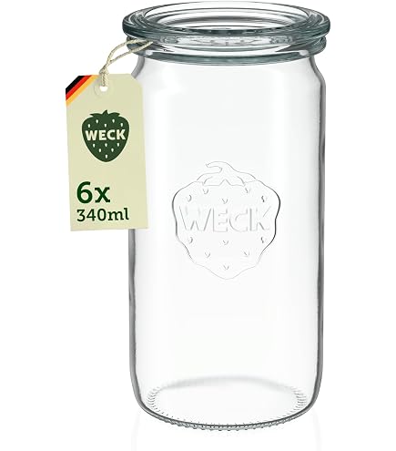 Weck Bicchieri da gourmet da 300 ml, in cartone da 3 pezzi (bicchieri gourmet per insalate o piccoli pasti, con coperchio RR da 120 mm) 19815
