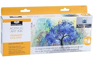 Royal & Langnickel - Juego de 6 tintas acrílicas permanentes para artistas, 30 ml, resistentes al agua