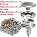 Produktbild 150pc Drückknöpfe,CAMTOA Plane Zelt 50 Set 10MM Metall Knöpfe von Zelten Leinwand fixiert schnell durch Befestigungselemente einschließlich 50 Nagellänge