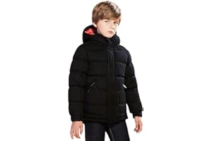 SOLOCOTE Jungen Wintermantel Leichte Verdickte Winterjacke Warm Weich Puffy Baumwolle Outwear Mit Kapuze