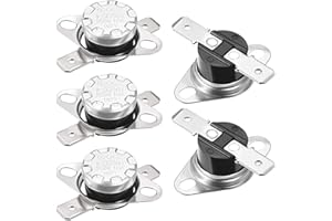 sourcing map KSD301 Thermostat 110°C/230°F 10A Normally Closed N.C Adjust Snap Disc Temperature Switch for Microwave,Oven,Coffee Makers 5pcs,Bakelite Material