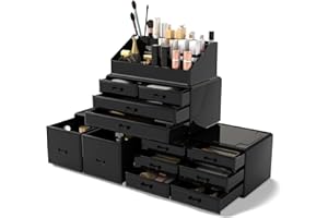 Readaeer Makeup Organiser/Cosmetic Storage Box/Makeup Storage Box in 4 Layers, Suitable for Bedroom and Bathroom