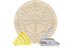 ANATTASOUL Embosseur de Livres Personnalisé Tampon Libellule,Tampon Bibliothèque Durable avec Poignée pour Livres, Enveloppes, Documents,Invitations(100 Autocollants Dorés Inclus)