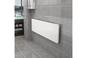 HUOLE Tavolo da pranzo pieghevole da parete,tavolo da pranzo, tavolo da bar da parete, tavolo pieghevole da parete per il montaggio a parete in ufficio, cucina, sala da pranzo-60 * 30 * 1,6 cm-bianco