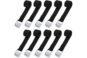 Zythrem 10Pcs Ratchet Tie Down Straps, 40cm x 20 mm Bike Rack Straps, Heavy Duty Lashing Strap, Adjustable Tensioning Belts with Quick Release Cam Bukle for Motorcycle, Van, Luggage, Cargo