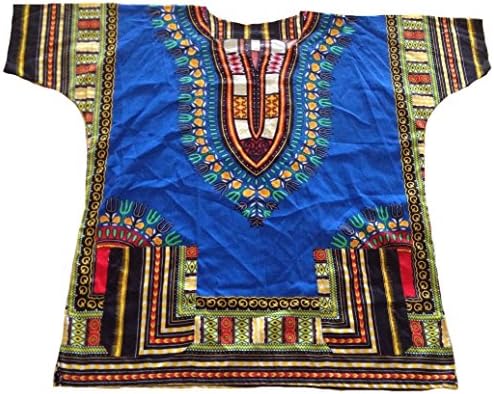 Unisex Short Sleeve Dashiki African Festival Hippie Poncho Mexican Colourful T Shirt Kaftan for Men and Women