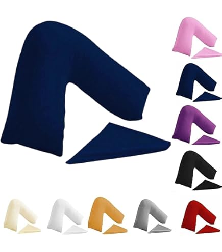 Oreiller Orthopédique En Forme De V - Pour Cou, Dos, Grossesse, Rembourrage Fibres Creuses, Taie Incluse