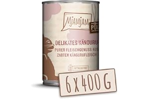 MjAMjAM - Mokra karma Premium dla kotów - Czysta mięsna przyjemność - Delikatne mięso z kangura pur, 6-pak (6 x 400g), bezzbożowa z dodatkowym mięsem