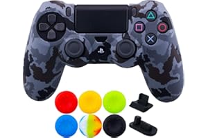 9CDeer 1 Housse de Protection en Silicone pour Manette PS4/Slim/Pro Motif Camouflage Gris