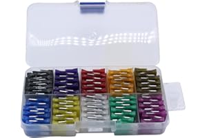 SHLPDFM 100pcs/set Car Auto Standard Blade Fuse 32V Rated voltage Assorted 2 3 5 7.5 10 15 20 25 30 35 Amp with Storage Box