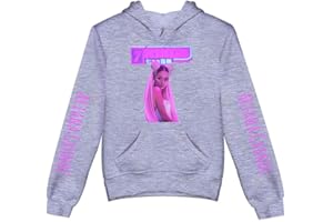 nuannuan 3D Imprimer Ariana Grande Sweat Filles Sportswear Doux Hauts Pull À Capuche Doux Chanteur Filles Casual Lâche Fit pour 3-16 Ans