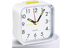 Titifeya Non Ticking Alarm Clocks Bedside Battery Powered Silent Bedroom Clock With Large Display Snooze Nightlight Function Easy to Use and Loud Enough for Heavy Sleepers, Kids, Elderly