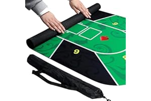 JYNVO Tapis De Poker Pliable 120X60 Cm, Tapis De Jeu De Cartes Avec Sac De Transport, Nappe De Table De Poker Pour Jeux De Poker Étanche, Salle De Poker, Rectangulaire, Vert