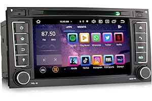 Erisin Android 12.0 8-rdzeniowe radio samochodowe z GPS do VW Touareg T5 Multivan 7-calowa nawigacja DAB+ radio CarPlay ekran dotykowy WiFi 4G FM Bluetooth A2DP RDS 4 GB + 64 GB