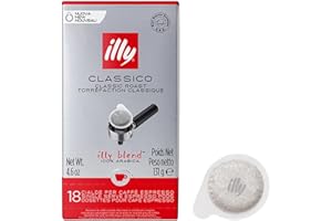 illy - ESE Coffee Pods - Classico Medium Roast - 100% Arabica Coffee - Compatible with ESE Machines - 18 Individually Wrapped Capsules