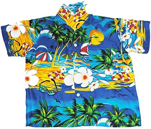 Happy Hawaiian Hut Hawaiian Shirt Beach Boys Girls Kids Childs Teens All Ages &amp; Colours