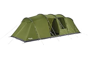 Eurohike Sendero 8XL Tent for 8 People with Living Area & Separate Bedrooms, 8 Man, Easy to Pitch, Sewn In Groundsheet, Large & Spacious, Large Group & Family Camping, Festivals, 2000mm HH, Green