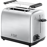 Russell Hobbs Toaster [für 2 Scheiben] Adventure Edelstahl (extra breite Toastschlitze, inkl. Brötchenaufsatz, 6 Bräunungsstu