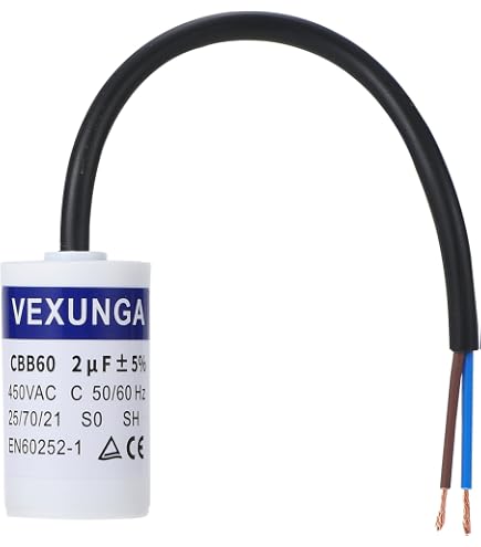 PATIKIL CBB60 10uF Run Capacitor 450V AC - 2-Pack For Motors, Water Pumps, Washing Machines (60x35mm)