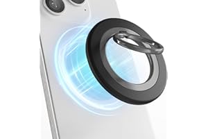 mylovetime Doppelseitiger Handy Ring Halterung Kompatibel mit Mag-Safe, Handy Halterung Hand für Magnetischer 360° Drehung Fingerhalterung Griff und Ständer Kompatibel mit iPhone 15-12 Serie Schwarz