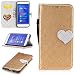 Produktbild Lonchee Huawei P8 Lite 2017/Honor 8 Lite Wallet Tasche Brieftasche Schutzhülle,Liebesschnalle Farbabstimmung Design Hochwertige PU Leder Folio Tasche Case Hülle im Bookstyle mit Standfunktion Kredit Kartenfächer Abnehmbare Handschlaufe(Gold)