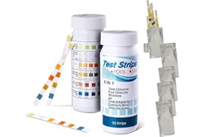Seba Nutrition - 6 IN 1 Pool Spa Hot Tub Water Test Strips Kit 50Pcs (5 x 10 Moisture-proof packages) -Quick Detect For PH, Total Chlorine, Free Chlorine, Total Alkalinity, Cyanuric Acid (Pack of 2)