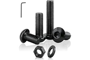 PDKKFF 30 stycken M5 x 10 mm linshuvudskruvar insexkant svart, ISO7380