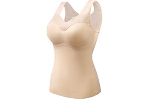 KOBILEE Canotta Termica Donna Traspirante Calda Maglia Termica Elastica Lana Smanicato Maglione Abbigliamento Sportiva Sexy Scollo a V Pigiama Maglietta Termica Intimo Termico Bancheria Invernale