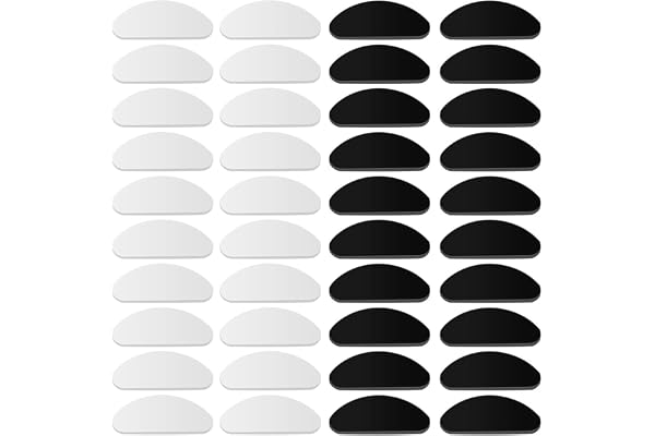 20 Paires Coussinets de Nez pour Lunettes Plaquettes de Nez à Lunettes Adhésives Lunettes Nez Pad pour Lunettes Kit de Réparation de Lunettes Plaquettes de Nez en Silicone Antidérapant en Forme de D