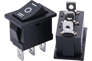 mxuteuk 5 pezzi interruttore a bilanciere marino incorporato alimentatore a commutazione a levetta SPDT ON-OFF-ON a 3 pin AC 250V 6A 125V 10A, MXU1-2-103
