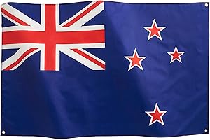 Runesol Neuseeland Nationalflagge 3x5, 91x152cm, 4 Ösen, Messingöse In Jeder Ecke, Neuseeländer Fahnenbanner, Rugby World Cup, All Blacks, Premium Fahnen, Wasserdicht, Innen, Außen