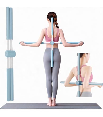 Bâton De Yoga Correcteur De Posture – étirement Du Dos, Civière Avec Appui-tête, 4 Niveaux, Acier Inoxydable + Mousse, 78x8x6 Cm, 350g