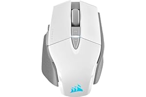 Corsair M65 RGB ULTRA WIRELESS, Tunable FPS Wireless Gaming Mouse (Sub-1ms SLIPSTREAM WIRELESS Technology, MARKSMAN 26,000 DPI Optical Sensor, Up to 120 hours of Battery Life) White