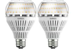 SANSI Ampoule LED E27 Dimmable 27W Blanc Chaud 3000K, 4000LM de Haute Luminosité, Équivalente Ampoule E27 Halogène 250W, Angle de Faisceau 270°, Pas de Scintillemen - Paquete de 2