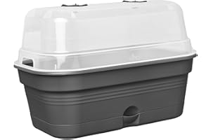 Elho Green Basics Plateau De Culture Allin1 39 - Planteur pour Culture & Récolte - Plastique 100% recyclé - Ø 39.0 x H 15.2 cm - Noir/Living Noir