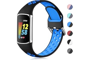 ‎CEMIKA CeMiKa Silikon Armband Kompatibel mit Fitbit Charge 5 Armband/Fitbit Charge 6 Armband, Wasserdichtes Weiche Atmungsaktive Sportbänder für Charge 5 Armband/Charge 6 Armband, Klein Groß